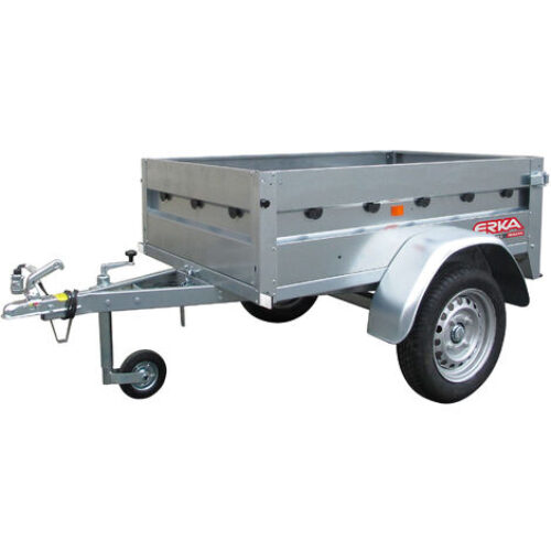 Remolque coche acero galvanizado de 156x100cm con tablero fenólico. Carga útil 370kg. MMA 500kg. Para jardín y bricolaje.
